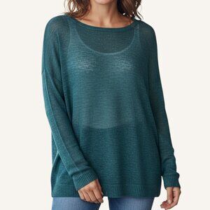 NWT Linen Sweater Small Marine Green Lightweight New J.Crew Classic Casual